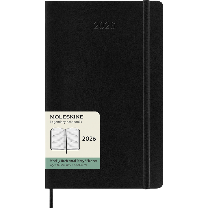 Calendrier 12M Weekly Horizontal 2026 Softcover Large Black dans le groupe Papiers & Blocs / Calendriers et agendas / Calendriers 12 mois chez Pen Store (136107)
