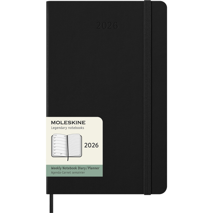 Calendrier 12M Weekly Notebook 2026 Hardcover Large Black dans le groupe Papiers & Blocs / Calendriers et agendas / Calendriers 12 mois chez Pen Store (136110)
