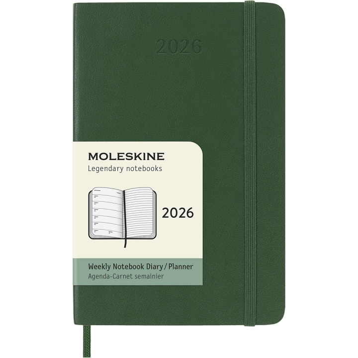 Calendrier 12M Weekly Notebook 2026 Softcover Pocket Myrtle Green dans le groupe Papiers & Blocs / Calendriers et agendas / Calendriers 12 mois chez Pen Store (136121)