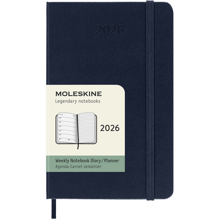Calendrier 12M Weekly Notebook 2026 Hardcover Pocket Sapphire Blue dans le groupe Papiers & Blocs / Calendriers et agendas / Calendriers 12 mois chez Pen Store (136125)