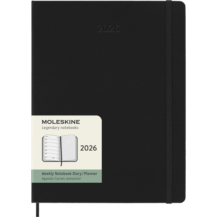 Calendrier 12M Weekly Notebook 2026 Hardcover XL Black dans le groupe Papiers & Blocs / Calendriers et agendas / Calendriers 12 mois chez Pen Store (136126)