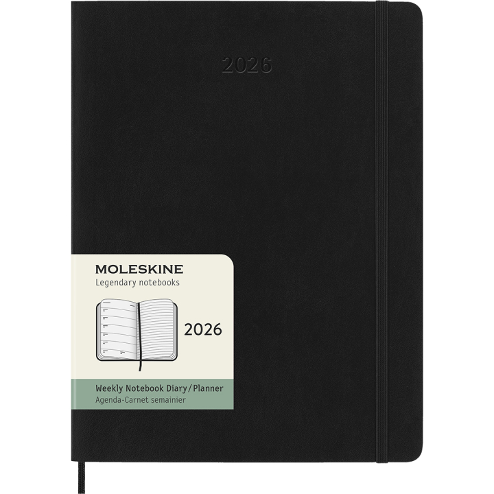 Calendrier 12M Weekly Notebook 2026 Softcover XL Black dans le groupe Papiers & Blocs / Calendriers et agendas / Calendriers 12 mois chez Pen Store (136127)
