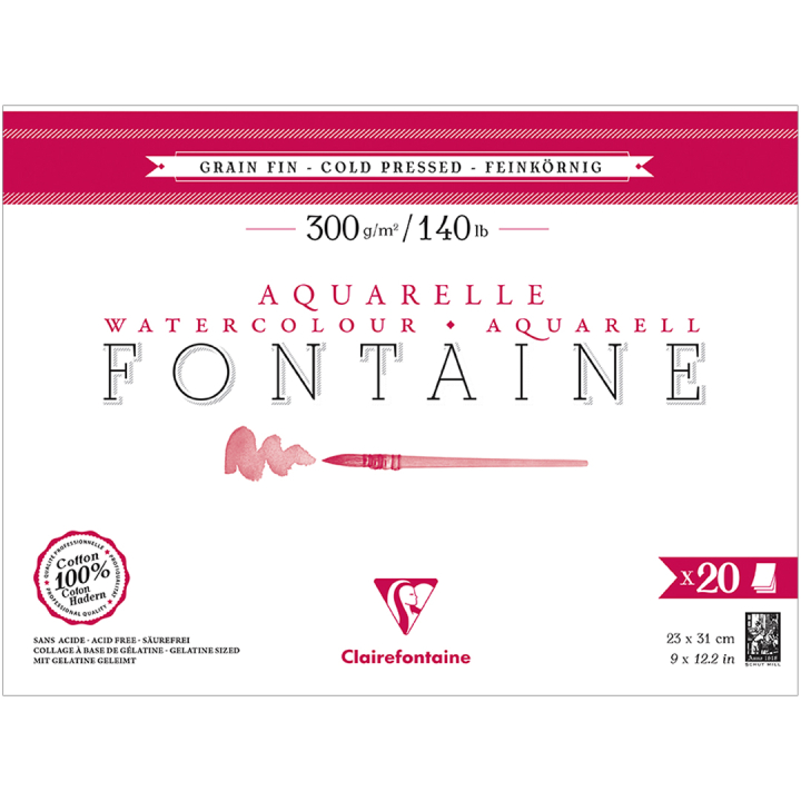 Fontaine Bloc aquarelle CP 23x31 cm 300g dans le groupe Papiers & Blocs / Bloc Artiste / Papier pour aquarelle chez Pen Store (136141)