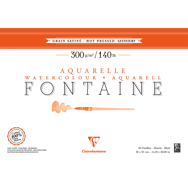 Fontaine Bloc aquarelle HP 36x51 cm 300g dans le groupe Papiers & Blocs / Bloc Artiste / Papier pour aquarelle chez Pen Store (136150)