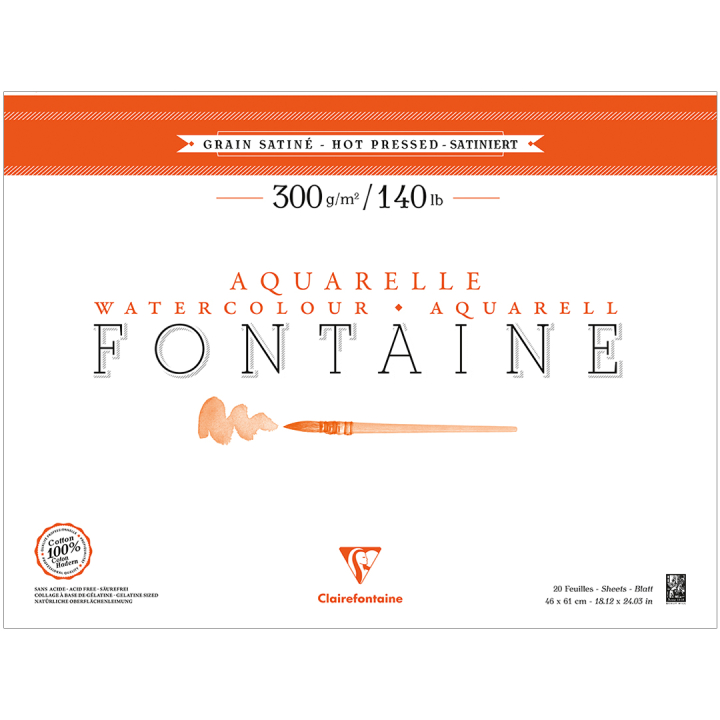 Fontaine Bloc aquarelle HP 46x61 cm 300g dans le groupe Papiers & Blocs / Bloc Artiste / Papier pour aquarelle chez Pen Store (136151)