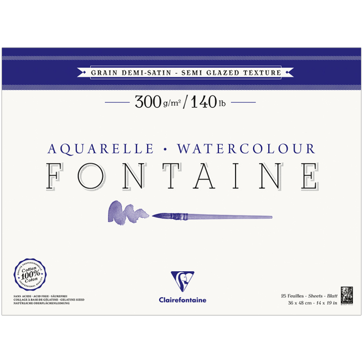 Fontaine Bloc aquarelle Semi-Glazed 36x48 cm 300g dans le groupe Papiers & Blocs / Bloc Artiste / Papier pour aquarelle chez Pen Store (136161)