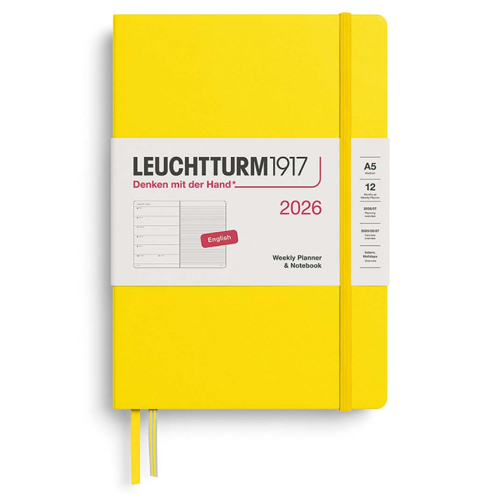 Calendrier Weekly Planner & Notebook 2026 A5 Lemon dans le groupe Papiers & Blocs / Calendriers et agendas / Calendriers 12 mois chez Pen Store (136222)