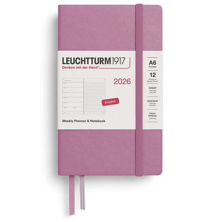 Calendrier Weekly Planner & Notebook 2026 A6 Dusty Rose dans le groupe Papiers & Blocs / Calendriers et agendas / Calendriers 12 mois chez Pen Store (136231)