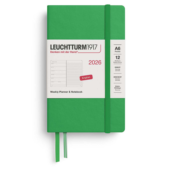 Calendrier Weekly Planner & Notebook 2026 A6 Spring Leaf dans le groupe Papiers & Blocs / Calendriers et agendas / Calendriers 12 mois chez Pen Store (136234)