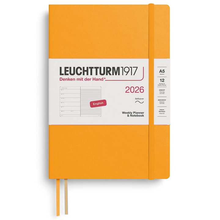 Calendrier Weekly Planner & Notebook 2026 A5 Soft Cover Rising Sun dans le groupe Papiers & Blocs / Calendriers et agendas / Calendriers 12 mois chez Pen Store (136242)