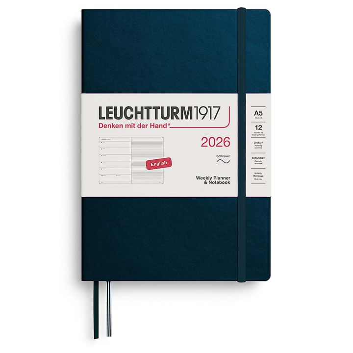 Calendrier Weekly Planner & Notebook 2026 A5 Soft Cover Deep Sea dans le groupe Papiers & Blocs / Calendriers et agendas / Calendriers 12 mois chez Pen Store (136247)