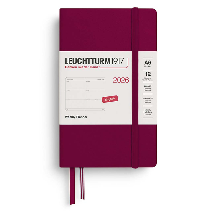 Calendrier Weekly Planner 2026 A6 Port Red dans le groupe Papiers & Blocs / Calendriers et agendas / Calendriers 12 mois chez Pen Store (136261)