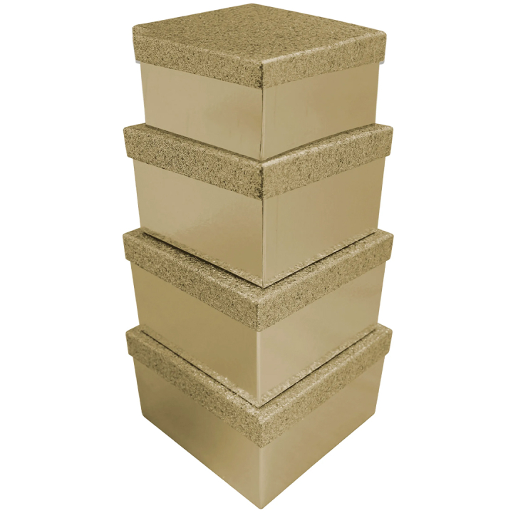 Boîte cadeau Or, lot de 4 dans le groupe Loisirs créatifs / Fêtes et saisons / Emballage chez Pen Store (136416)