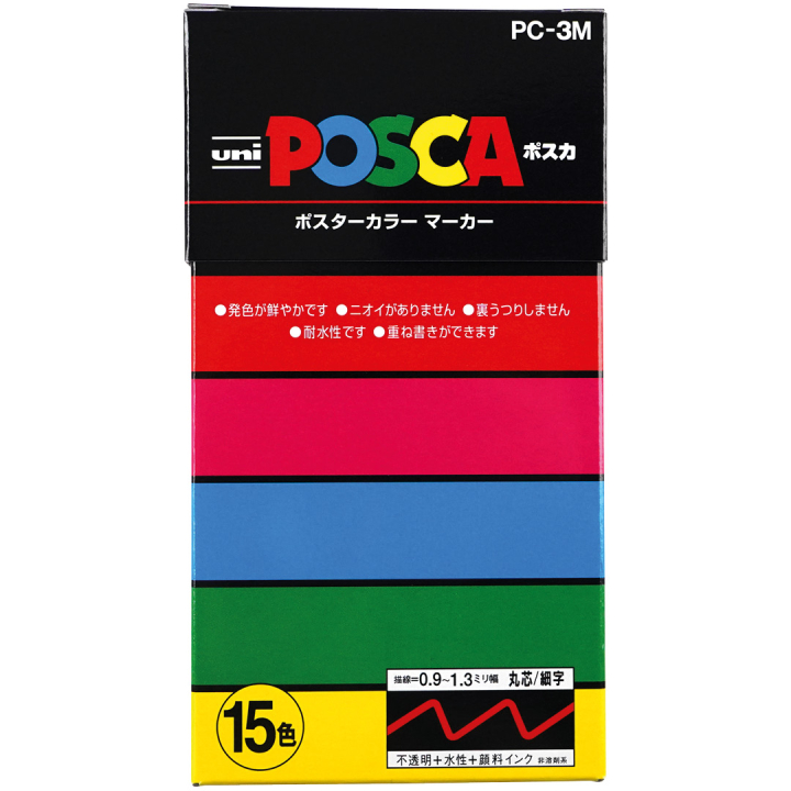 Posca PC-3M coffret de 15 dans le groupe Stylos / Crayons d'artistes / Marqueurs acryliques chez Pen Store (136461)