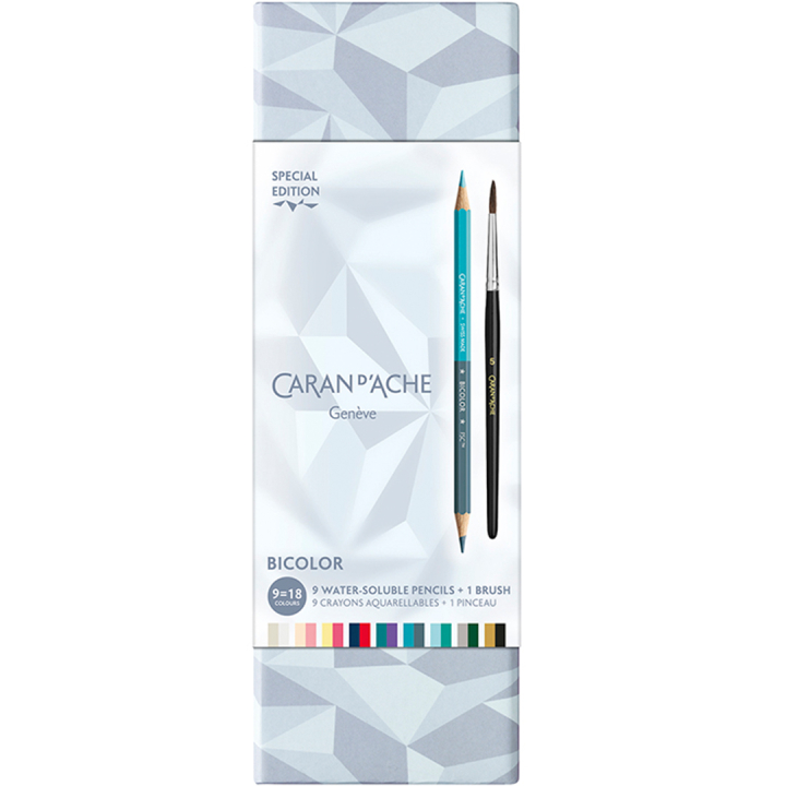 Bicolor Alpine Frost Set de 9 + pinceau dans le groupe Stylos / Crayons d'artistes / Crayons aquarellables chez Pen Store (136599)