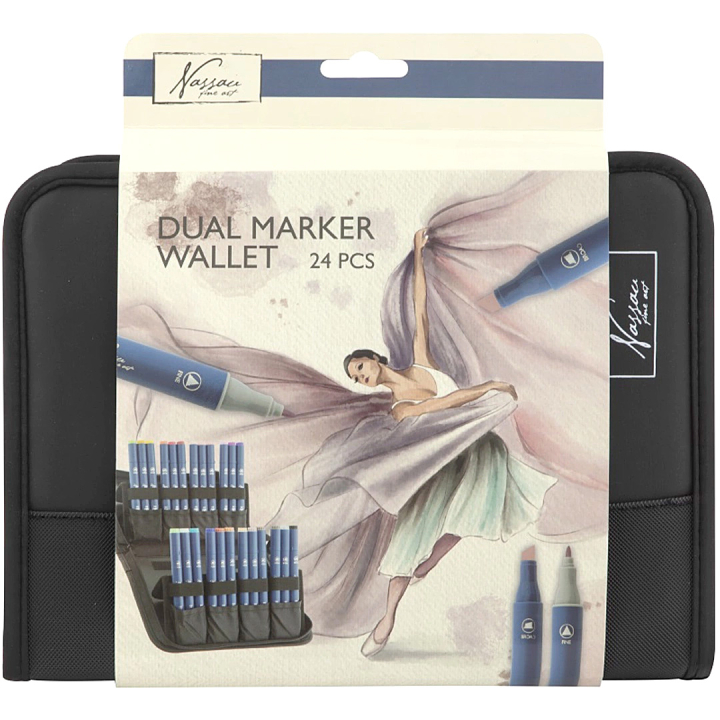 Marker Wallet 24 Stylos dans le groupe Stylos / Crayons d'artistes / Feutres d'illustrations chez Pen Store (136611)