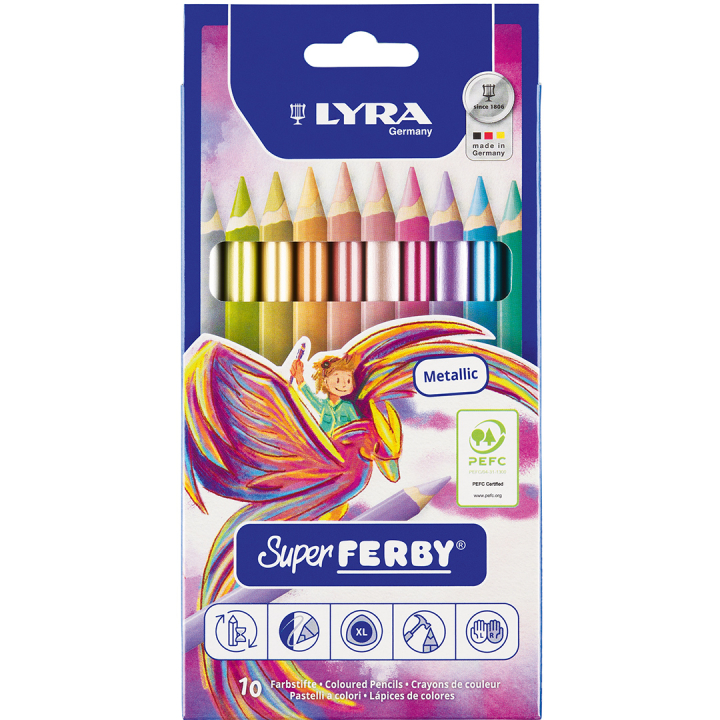 Super Ferby Lot de 10 métalliques (3+) dans le groupe Kids / Crayons pours les enfants / Crayons de couleurs pour les enfants chez Pen Store (136892)