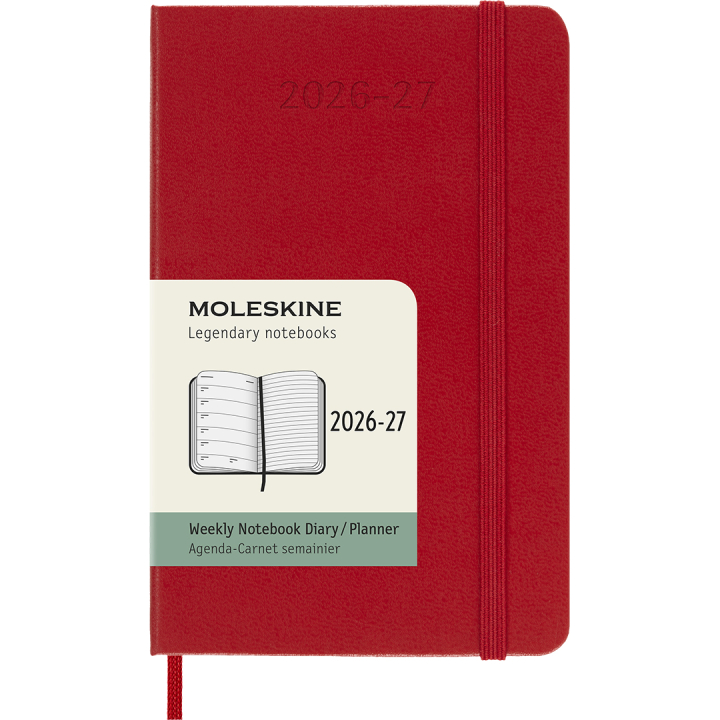 Calendrier 18M WeekNote Hard Cover Pocket Red dans le groupe Papiers & Blocs / Calendriers et agendas / Calendriers 18 mois chez Pen Store (137021)