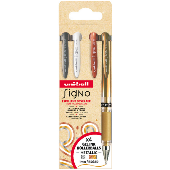 Signo Broad UM-153 Gel lot de 4 dans le groupe Stylos / Écrire / Stylos encre gel chez Pen Store (137113)