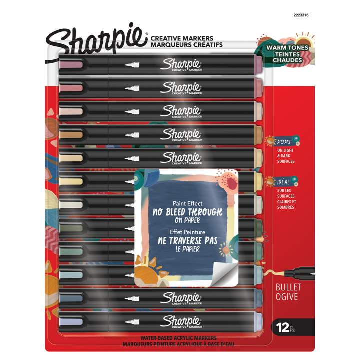 Creative Marker Bullet Tip pack de 12 Warm Tones dans le groupe Stylos / Crayons d'artistes / Marqueurs acryliques chez Pen Store (137408)