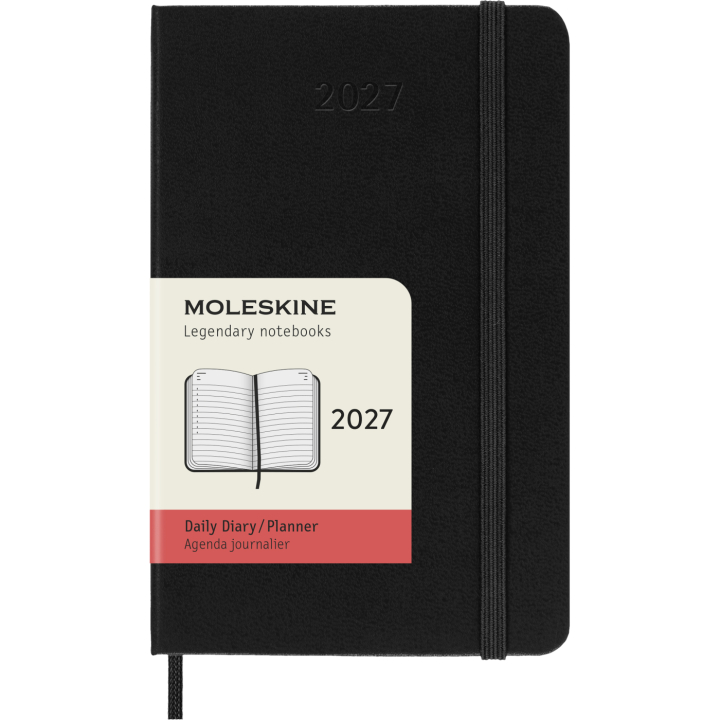 Calendrier 12M Daily 2027 Hardcover Pocket Black dans le groupe Papiers & Blocs / Calendriers et agendas / Calendriers 12 mois chez Pen Store (137432)