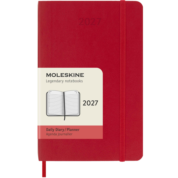 Calendrier 12M Daily 2027 Softcover Pocket Red dans le groupe Papiers & Blocs / Calendriers et agendas / Calendriers 12 mois chez Pen Store (137436)