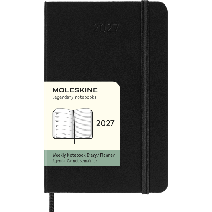 Calendrier 12M Weekly Notebook 2027 Hardcover Pocket Black dans le groupe Papiers & Blocs / Calendriers et agendas / Calendriers 12 mois chez Pen Store (137458)