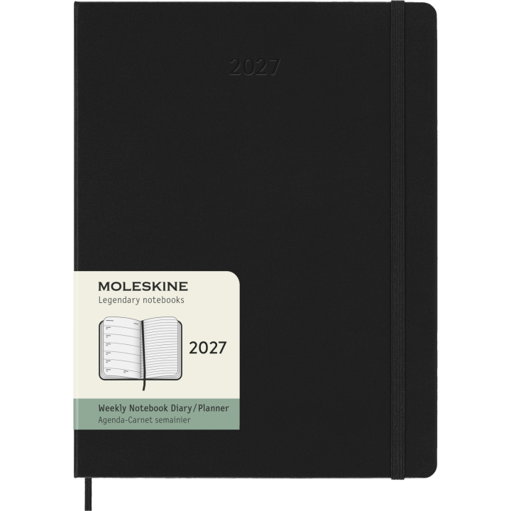 Calendrier 12M Weekly Notebook 2027 Hardcover XL Black dans le groupe Papiers & Blocs / Calendriers et agendas / Calendriers 12 mois chez Pen Store (137466)