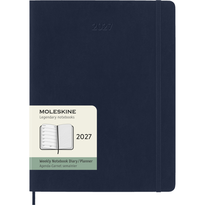 Calendrier 12M Weekly Notebook 2027 Softcover XL Sapphire Blue dans le groupe Papiers & Blocs / Calendriers et agendas / Calendriers 12 mois chez Pen Store (137469)