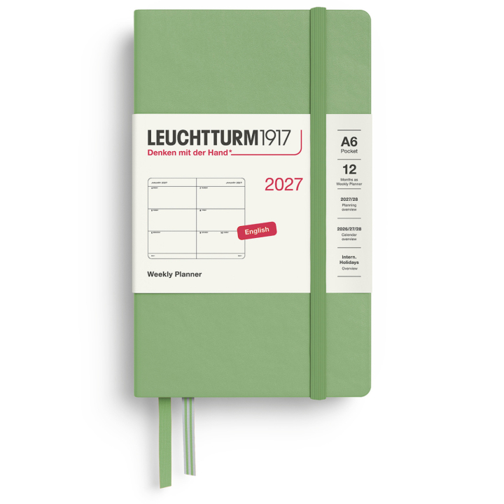 Calendrier Weekly Planner 2027 A6 Sage dans le groupe Papiers & Blocs / Calendriers et agendas / Calendriers 12 mois chez Pen Store (137483)