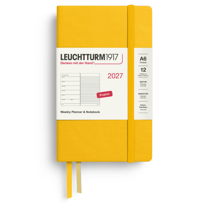 Calendrier Weekly Planner & Notebook 2027 A6 Sunflower dans le groupe Papiers & Blocs / Calendriers et agendas / Calendriers 12 mois chez Pen Store (137508)