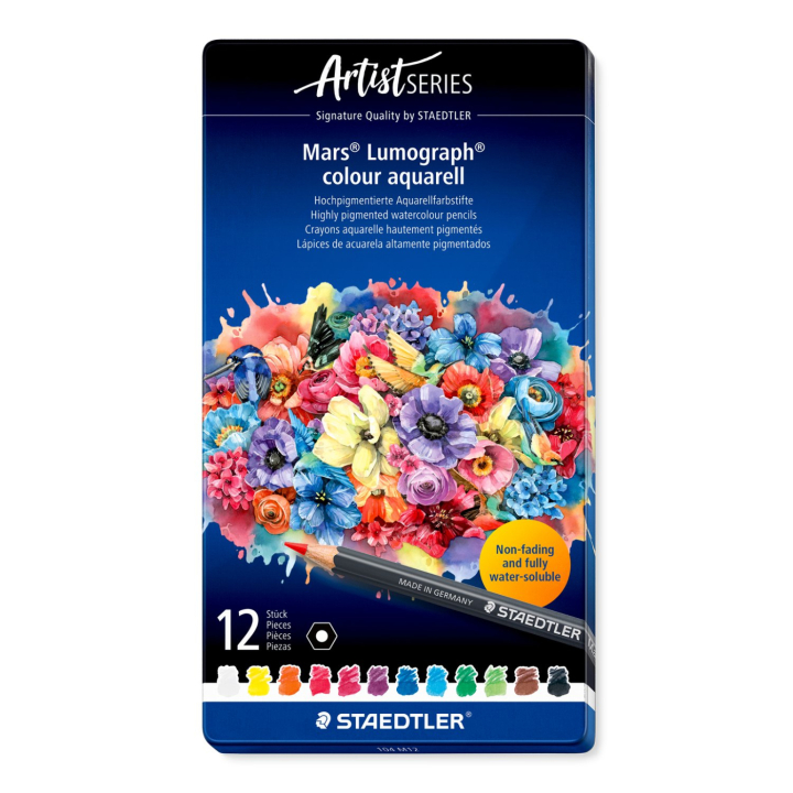 Crayons aquarellables Mars Lumograph ensemble de 12 dans le groupe Stylos / Crayons d'artistes / Crayons aquarellables chez Pen Store (137603)