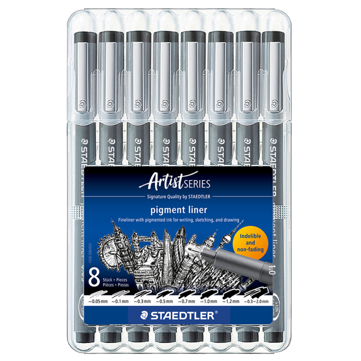 Pigment Liner lot de 8 dans le groupe Stylos / Crayons d'artistes / Feutres Fineliners chez Pen Store (137608)