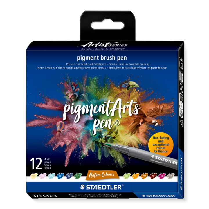 Pigment Arts Brush Pen ensemble de 12 Nature dans le groupe Stylos / Crayons d'artistes / Feutres pinceaux chez Pen Store (137622)
