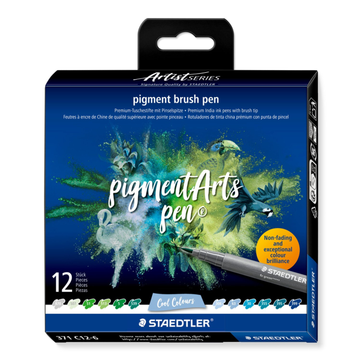 Pigment Arts Brush Pen ensemble de 12 Cool dans le groupe Stylos / Crayons d'artistes / Feutres pinceaux chez Pen Store (137625)
