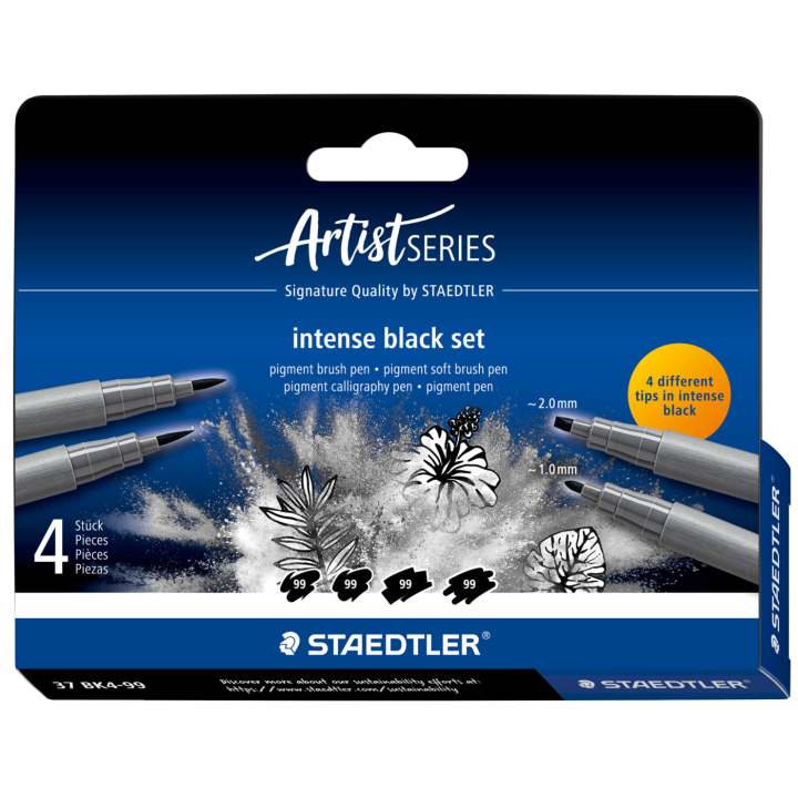 Pigment Arts Intense Black ensemble de 4 dans le groupe Stylos / Crayons d'artistes / Feutres chez Pen Store (137634)