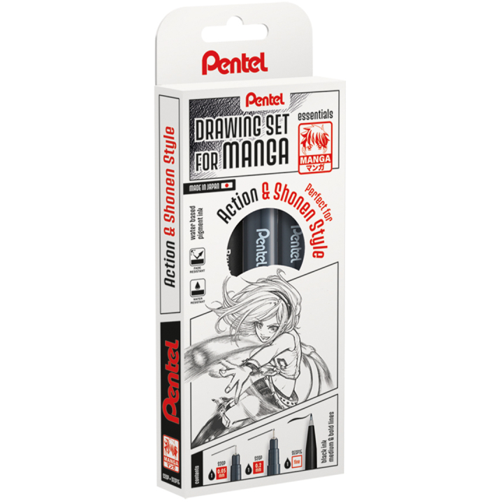 Drawing Set Manga Action & Shonen dans le groupe Stylos / Crayons d'artistes / Feutres Fineliners chez Pen Store (137667)
