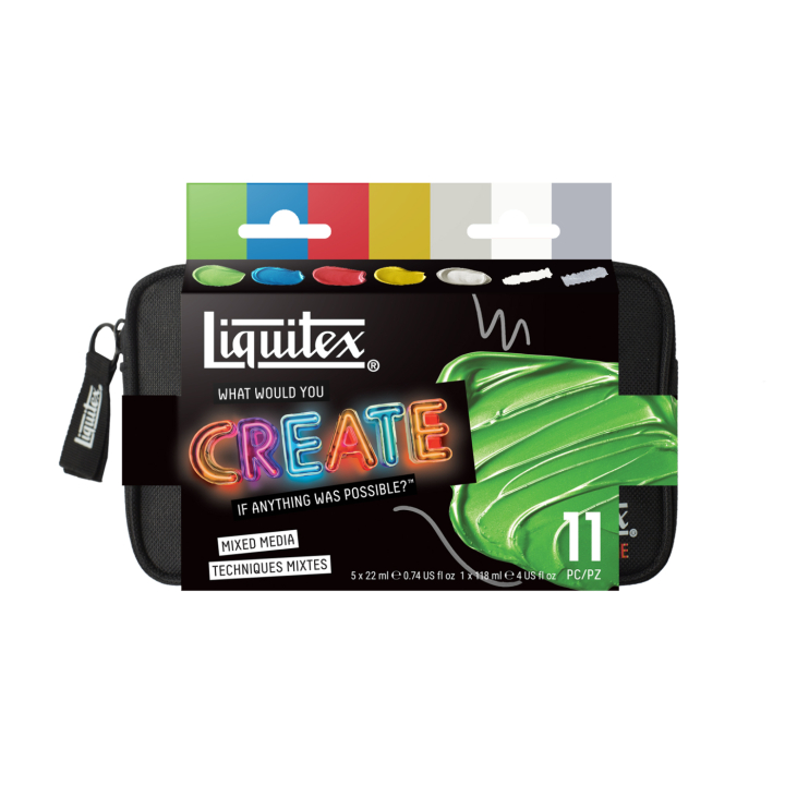 Peinture acrylique Basics Mixed Media Set 5x22 ml dans le groupe Matériels d'artistes / Couleurs de l'artiste / Peinture acrylique chez Pen Store (137827)