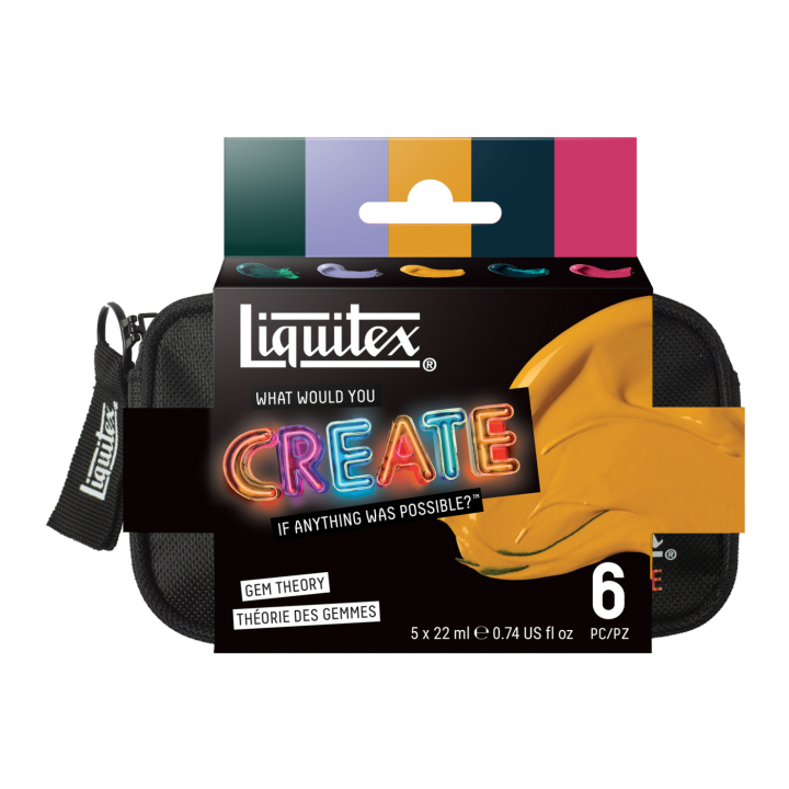 Peinture acrylique Professional Heavy Body Gem Theory Set 5 x 22 ml dans le groupe Matériels d'artistes / Couleurs de l'artiste / Peinture acrylique chez Pen Store (137834)
