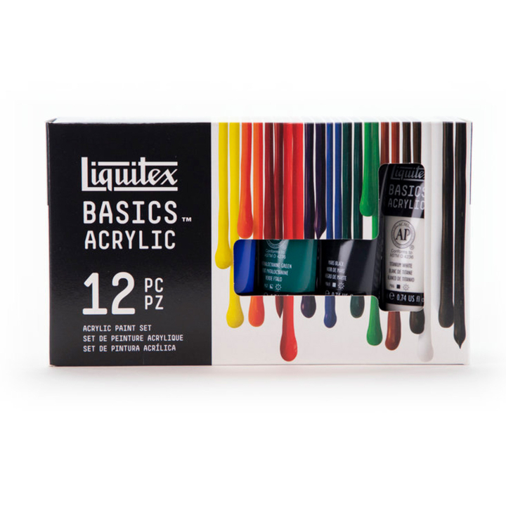 Peinture acrylique Basics Set 12x22 ml dans le groupe Matériels d'artistes / Couleurs de l'artiste / Peinture acrylique chez Pen Store (137850)