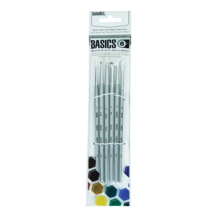 Pinceaux synthétiques Acrylique Short Handle Lot de 6 dans le groupe Matériels d'artistes / Pinceaux / Pinceaux synthétiques chez Pen Store (137853)