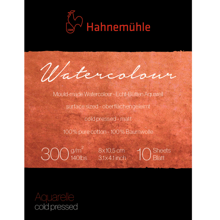 Papier aquarelle 300g Cold Pressed 8x10,5 cm dans le groupe Papiers & Blocs / Bloc Artiste / Papier pour aquarelle chez Pen Store (137996)