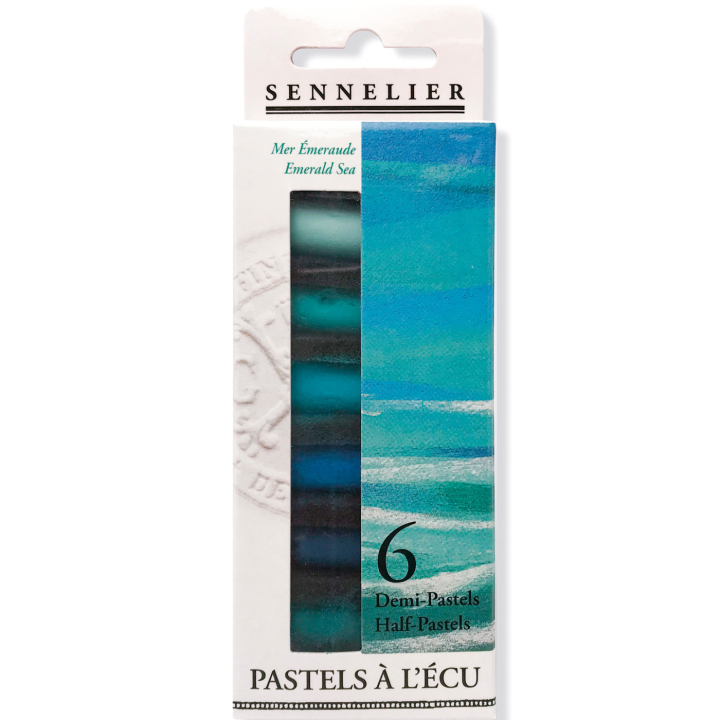 Demi-pastels tendres à l'écu Emerald Sea 6 couleurs dans le groupe Matériels d'artistes / Craie et Graphite / Craies pastel chez Pen Store (138015)