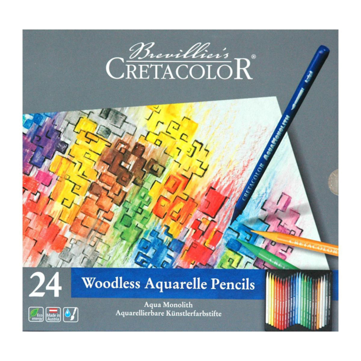 Aqua Monolith Crayons aquarellables Set de 24 dans le groupe Stylos / Crayons d'artistes / Crayons de couleurs chez Pen Store (138026)
