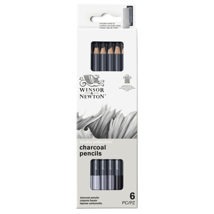 Studio Collection Crayons pour dessiner 6 pièces dans le groupe Matériels d'artistes / Craie et Graphite / Fusain et crayons fusains chez Pen Store (138034)