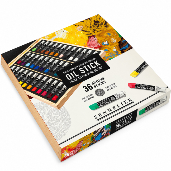 Oil Stick Coffret en bois 36 couleurs dans le groupe Matériels d'artistes / Craie et Graphite / Bâtonnets d’huile solide chez Pen Store (138095)