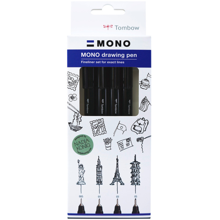 Feutres fins MONO Drawing Bold Set de 4 dans le groupe Stylos / Écrire / Feutres Fineliners chez Pen Store (138133)