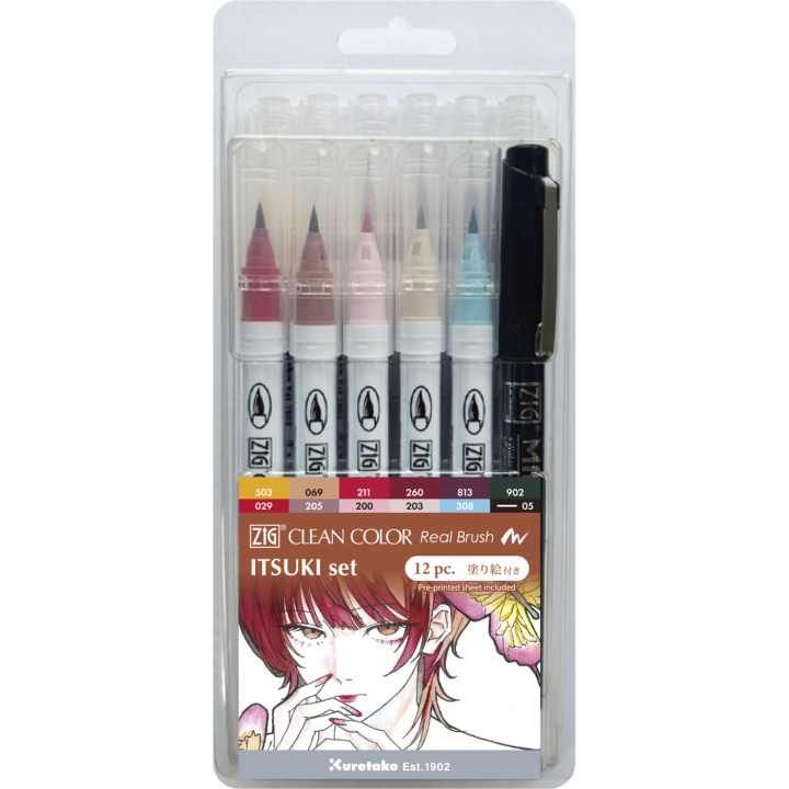 Clean Color Real Brush set lot de 12 Itsuki colors dans le groupe Stylos / Crayons d'artistes / Feutres pinceaux chez Pen Store (138138)