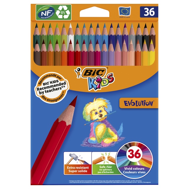 Crayons de couleur Kids Evolution (+5 ans) Lot de 36