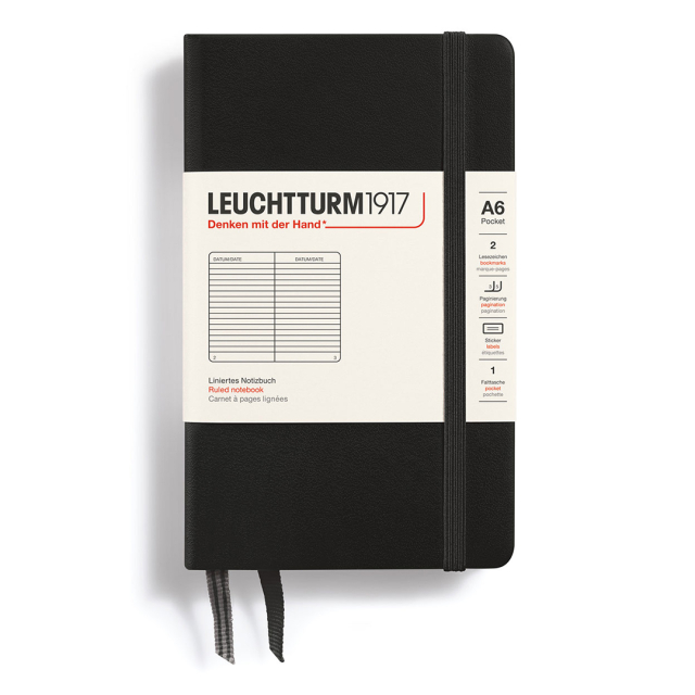 Notebook A6 Pocket Black Ruled dans le groupe Papiers & Blocs / Écrire et consigner / Carnets chez Pen Store (100747)